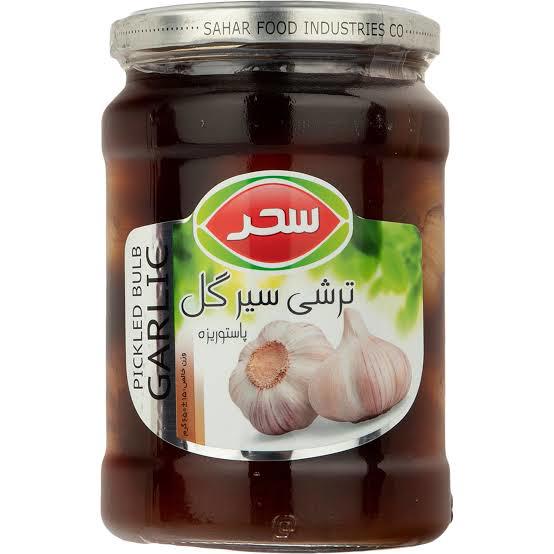  ترشی گل سیر شیشه 650 گ سحر
